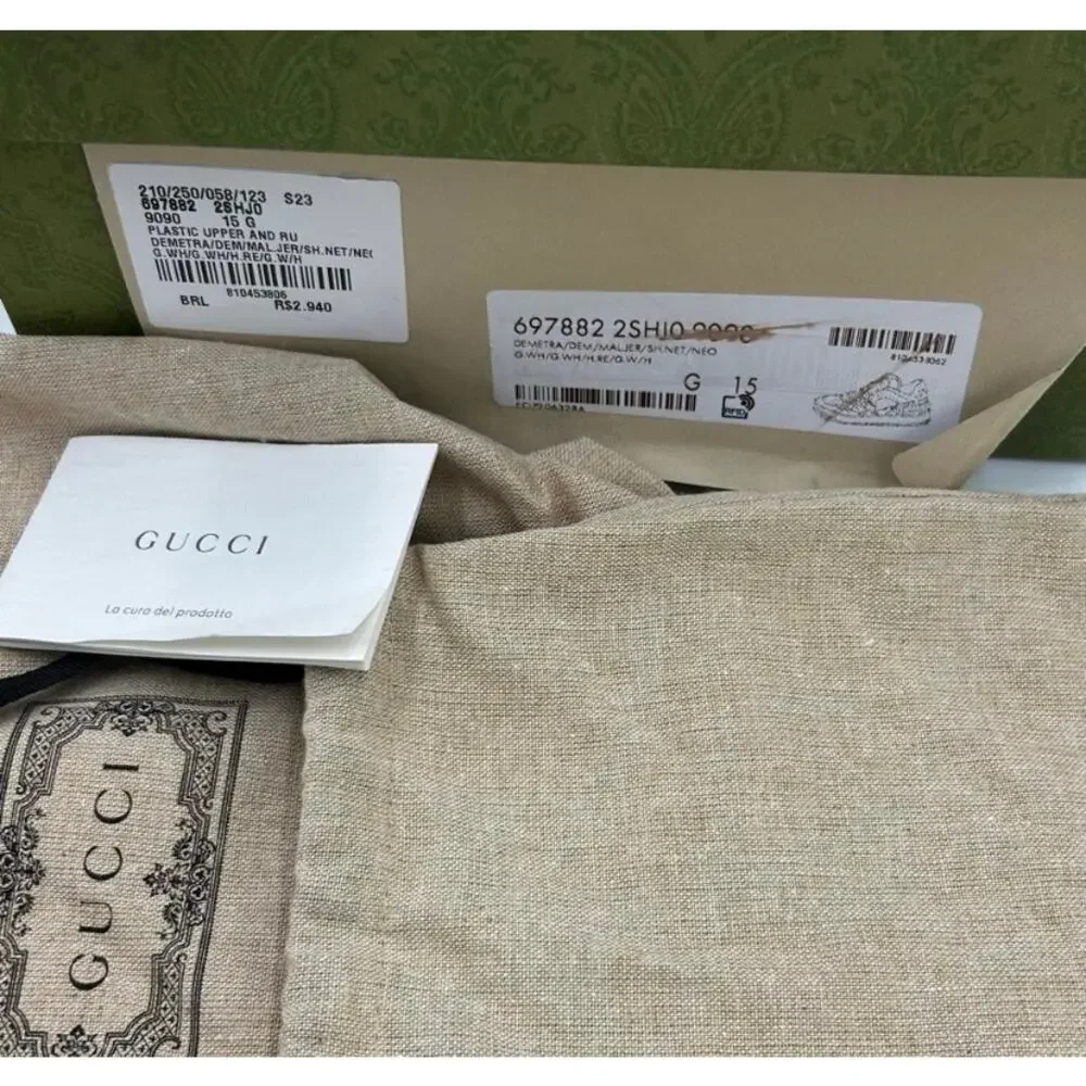 Men's Gucci, low top basket sneaker size 15 made in Italy